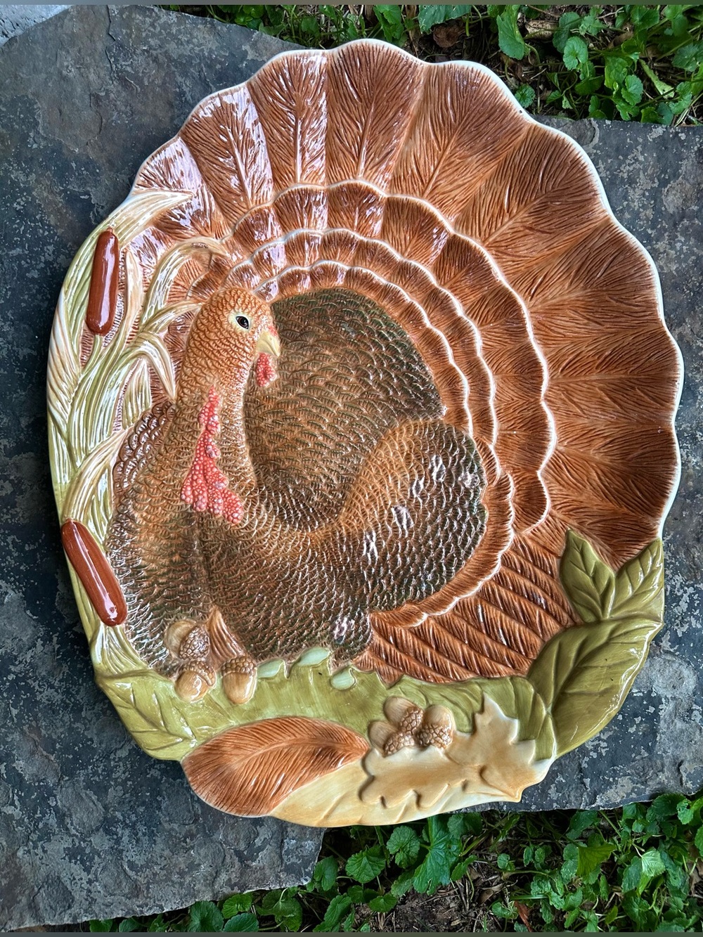 Large Hand Painted Turkey Platter